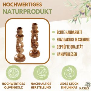 เชิงเทียนไม้มะกอกที่ทันสมัย, 15.50ซม - Product Image 2