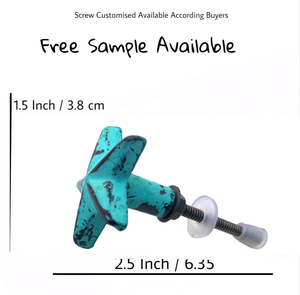 ลูกบิดเหล็กหล่อรูปดาวสีเขียวป่าโลหะเซรามิกสำหรับตู้ครัวตู้เสื้อผ้าเฟอร์นิเจอร์อพาร์ตเมนต์ - Product Image 3