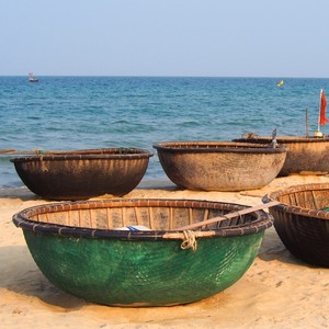 Panier de coracle en bois de bambou, petit bateau de loisirs avec palettes et siège, bateaux de tourisme - Product Image 6
