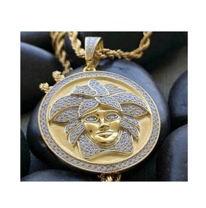 Fourniture en gros de bijoux fins VVS pendentif en diamant naturel avec pendentifs à breloque en or taille ronde disponibles à un prix avantageux - Product Image 1