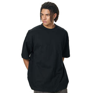 T-shirt de sport de luxe pour homme, imprimé sur mesure, 100 % coton épais 250 g/m², épaules tombantes, coupe oversize, motif uni, tricoté, tendance - Product Image 3