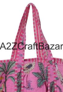 Sac fourre-tout grand format en coton 100% rayé, fait main en Inde, avec longue poignée, pour femme, idéal pour les voyages, les courses, le travail et l'usage quotidien. - Product Image 3