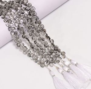 ลูกปัดเจียระไนเจียระไนเป็นรูไทล์สีดำธรรมชาติสำหรับทำเครื่องประดับหินหลวมที่ยอดเยี่ยม - Product Image 2