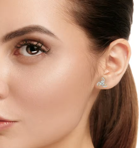 Boucles d'oreilles Aniva en or jaune 14KT avec diamant certifié IGI pour femmes, cadeaux de fête d'anniversaire. - Product Image 2