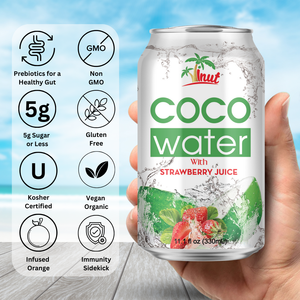 Agua de coco Fresa 330ml Fabricante de Vietnam | Mejor precio al por mayor OEM/ODM Soporte de marketing de diseño de muestra gratis - Product Image 3