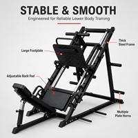 Équipement de fitness commercial unisexe : Machine à squats inclinée à 45 degrés, entraîneur à pédale dorsale et rack de renforcement des jambes