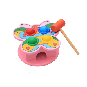 Martellante scatola a sfera bambino cartone animato in legno tavolo a percussione educazione precoce bussare gioco da tavolo giocattolo criceto knock Ball gioco - Product Image 4