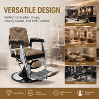Fauteuil de Barbier Hydraulique Moderne Professionnel, Chaise de Coiffure en Cuir PU Motif Serpent, Chaise de Coupe de Cheveux Robuste Argentée