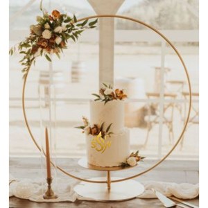 Arche en métal la plus vendue support à gâteau forme ronde dernière arrivée concepteur européen mariage et anniversaire support à gâteau de table - Product Image 3