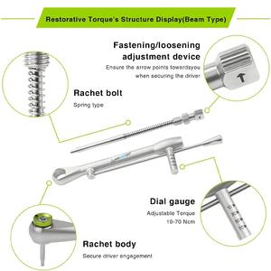 Kit de tournevis universel pour implants dentaires, autoclavable, avec clé dynamométrique pour implants dentaires, couple réglable de 10 à 70 Ncm, cliquet et 16 pièces - Product Image 4
