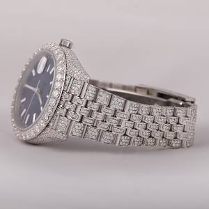 High Quality Female Stainless Steel <b>Wrist</b> <b>Watch</b> Hip Hop Style Round Dial 36 MM Analog Dial VVS Clarity Leb Grown Diamond Luxury - Product Image 4