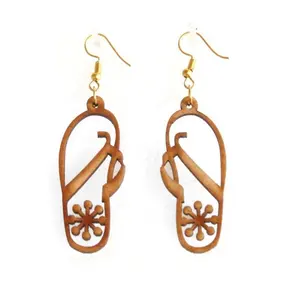 Beautiful design Wood earring New look slipper shape daily ware use unique design fashion jewelry best selling