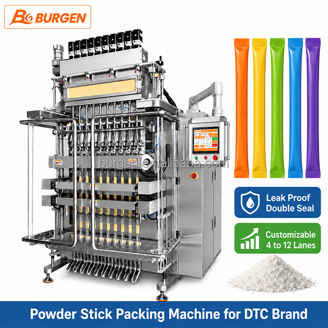 Automatic Multi Lane Stick Packing Machine Powder DTC Brand 4-12 Lanes Custom Print Film Double Seal Leak Proof Full Support