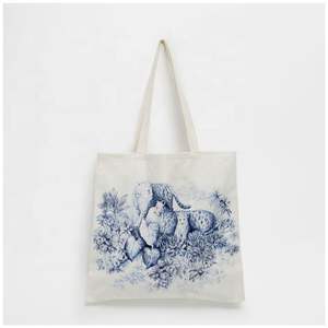 Bolsa de algodón orgánico de lona ecológica de moda elegante reutilizable 100% bolsas de lona de algodón puro para la venta - Product Image 2