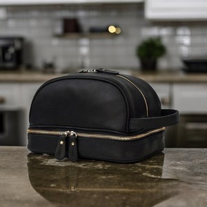 Artha New Designer Luxury for Bag High Quality Premium Leather Travel Dopp Kit Custom Logo Large Cosmetic Case Zipper Bags - Product Image 2
