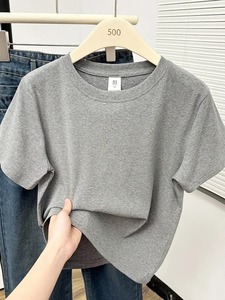 T-Shirt à manches courtes pour femmes respirant femme vêtements été mince basique hauts 2025 coton t-shirts O cou t-shirts décontractés femme - Product Image 6