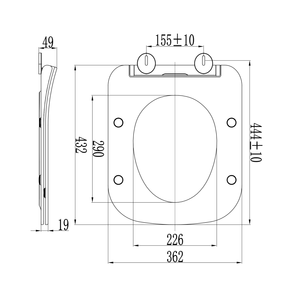 Tapa de inodoro termoformada blanca brillante - Product Image 3