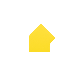 LongLife - Marcatura del Pavimento Angolo 45°, Autoadesivo 100mm, Giallo, 50 pz / Confezione. - LG-100-W45-04 - Product Image 1