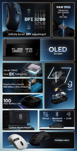 <span class=keywords><strong>Mouse</strong></span> Wireless Glacier LW 8K L per Gaming e Ufficio con Schermo LED e Dongle 8K - Product Image 6