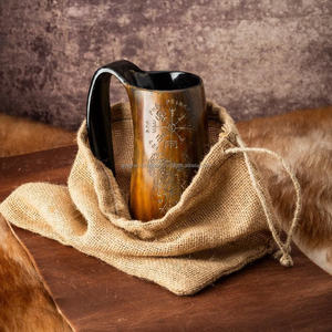 Jarra nórdica cerveza Stein genuino cuerno de buey personalizado beber cuerno taza vaso de acero inoxidable cumpleaños padrino regalo para - Product Image 1