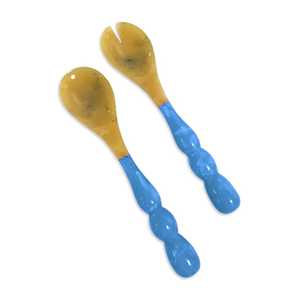 Cubiertos duraderos sostenibles chapados en estilo americano de resina y juego de cubiertos reales para servir ensaladas cuchara hecha a mano - Product Image 6