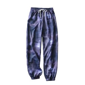 Femmes taille haute Cargo survêtement pantalon de survêtement 3D cravate teinture motif élastique Logo plat dames Long sarouel Streetwear hiver - Product Image 1