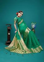 Saree Organza dengan Bordir Payet, Kerjaan Mewah Berkualitas Tinggi, Fashionable, Mudah Dibersihkan, Cocok untuk Acara Spesial, Pakaian Tradisional, Pakaian Pesta