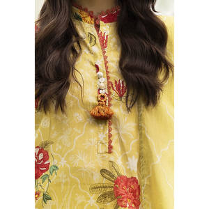 Traje de Chifón Estampado Transpirable de 3 Piezas para Mujer con Borlas y Dupatta, 100% Algodón, Colección SD-52159 - Product Image 2