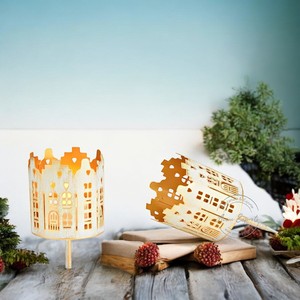 Diseño de alambre de hierro candelabro recubierto de polvo negro con mango de cuerda decoraciones navideñas hechas a mano 2024 - Product Image 5