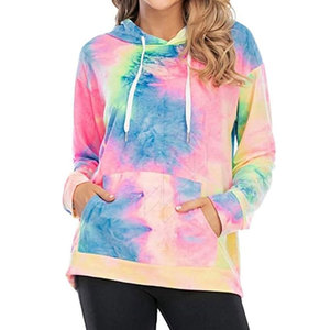 Sweats à capuche Tie Dye personnalisés pour femmes sweats d'hiver respirants avec logo avant Style Streetwear en gros - Product Image 1