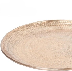 Modern Style <b>Round</b> Aluminium Hammered <b>Tray</b> For Restaurant Hotel Home Usage in Best Price From India - Product Image 4