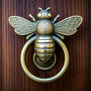 ที่เคาะประตูผึ้งผึ้งโบราณทำจากทองเหลือง - Product Image 4