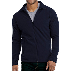 Veste de sport d'hiver pour hommes avec logo personnalisé avec fermeture éclair en polaire respirante col montant vêtements d'extérieur de grande taille pour la saison de printemps - Product Image 5