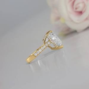 แหวนหมั้นเพชรรูปหัวใจ9กะรัตขนาดใหญ่ได้รับการรับรองจากอีจีไอสำหรับผู้ใหญ่แหวนหมั้นเพชรสีขาวทอง14K แหวนเพชรสำหรับปลูกในห้องปฏิบัติการ - Product Image 4