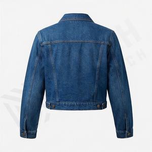 Veste en jean décontractée personnalisée pour hommes, grandes tailles, 100% coton, option logo sur le devant, respirante, veste d'hiver - Product Image 2