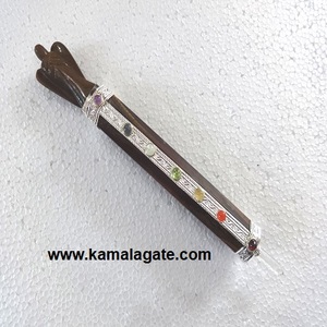 Vente en gros de pierres précieuses en cristal d'agate naturelle 7 chakra, baguette de guérison Reiki sculptée à la main en pierre semi-précieuse - Product Image 6