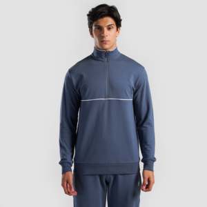 Sudadera con media cremallera 100% poliéster French Terry con diseño marino y cremallera - Product Image 1