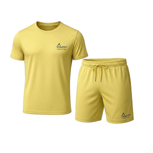 Ensemble de fitness en coton respirant pour hommes Vêtements de sport de qualité supérieure pour l'entraînement de gymnastique d'été Conception personnalisée Vêtements durables en gros pour les affaires. - Product Image 1