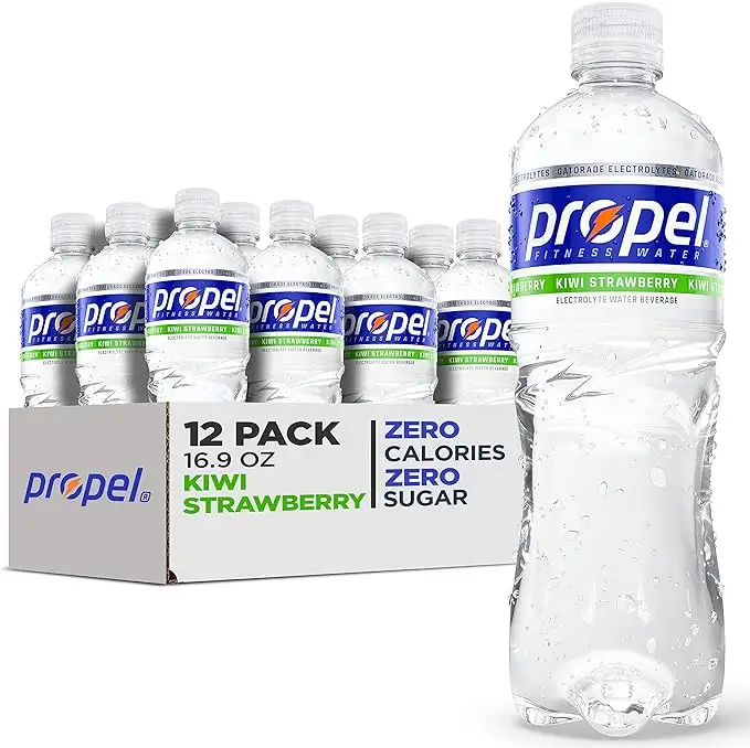 Propel、Kiwi Strawberry、電解質とビタミンC & Eを含むゼロカロリースポーツ飲料水、16.9液量オンス (12カウント)