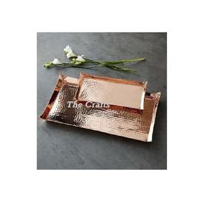 Stainless Steel Hammered Serving Tray Superior Quality Rectangle Shape <b>Tea</b> Serving Tray With Different Sizes - Product Image 1