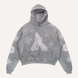 Sweat à capuche surdimensionné vintage avec motif Madonna, délavé à l'acide, matière douce, lourd, poche kangourou, sweat à capuche, vêtements d'extérieur - Product Image 4