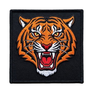 En gros, Patch brodé machine tête d'aigle américain en fer, Badge mascotte motard, Applique personnalisée rouge blanc bleu pour vestes et gilets - Product Image 5