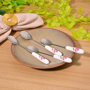 Radiant Rose Mini Spoons (<b>Set</b> of 4) Cute Mirror-Polished Dessert Spoons for <b>Party</b> for <b>Tea</b> Coffee Soup 10ml Capacity - Product Image 5