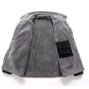 Unisex High Street Vintage Solid <b>Canvas</b> Stand Collar Front Logo Eco-Friendly & Windproof Casual Winter Outerwear <b>Jacket</b> - Product Image 3