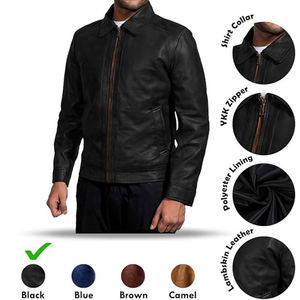 Hot Selling New Design Genuine Leather <b>Canvas</b> <b>Jacket</b> <b>Men</b> Full Sleeves Street Wear Professional Waterproof Breathable - Product Image 5