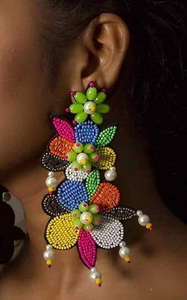 ต่างหูห้อยลูกปัดแฟชั่นทำด้วยมือสำหรับสาวๆและผู้หญิงต่างหูห่วงลูกปัดดีไซน์สำหรับงานปาร์ตี้ - Product Image 3