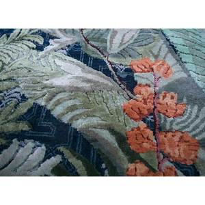 พรมขนสัตว์และไหมทอมือลายดอกไม้สีน้ำเงินและลายนามธรรมสำหรับบ้านและทางเดิน รูปทรงสี่เหลี่ยมผืนผ้า-SLR-7071 สำหรับห้องนั่งเล่น - Product Image 3