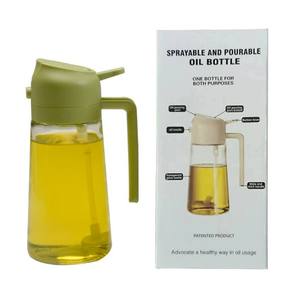 Portable 470ml Olive <span class=keywords><strong>Oil</strong></span> Glass Spray Garrafa 2 em 1 <span class=keywords><strong>Oil</strong></span> Pulverizador Dispenser Garrafa para Cozinha Cozinhar - Product Image 1
