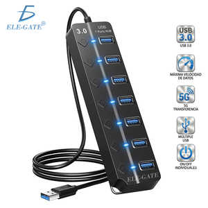 Hub USB 3.0 a 7 Porte con Interruttori Individuali, Velocità 5Gbps, Adattatore con Interfaccia SD per Trasferimento Dati e Ricarica del Computer - Product Image 2