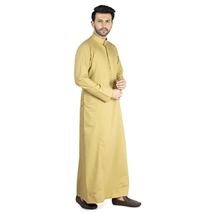 High Quality <b>Men's</b> Jubbah Black Long Sleeve Green Front Arabic Islamic Clothing-Abaya Arab Clothing Wholesale <b>Thobes</b> - Product Image 4